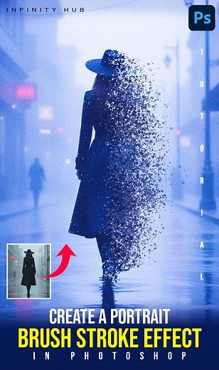 Brush Stroke Effect in Photoshop By "Infinity Hub" - #shorts #shortsfeed #photoshop #InfinityHub | Infinity Hub