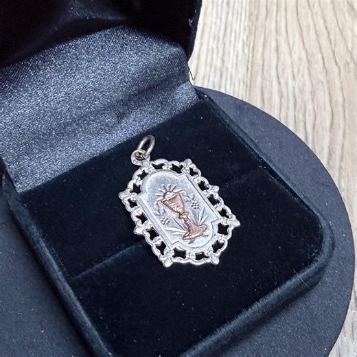 STERLING SILVER First Holy Communion Pendant for Necklace or Charm Bracelet Religious 925/gold Retro Vintage Layering Gift Bought in France - Etsy Australia