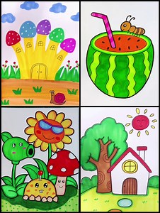 Easy Summer Drawings for Kids - Simple Drawing Learning videos | Kidpid