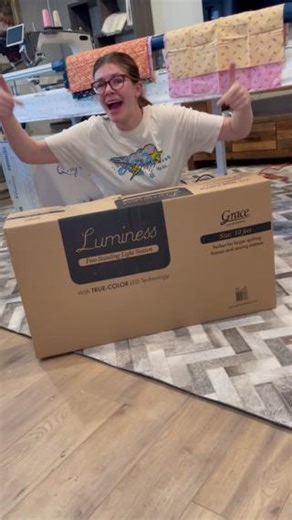 2.5K views · 25 reactions | Brighten up your creative space with Luminess!  The perfect lighting solution for any quilting frame, sewing table, or work area. With TRUE-COLOR light-balanced bulbs, every detail of your projects will shine! ✨ Adjustable in height and width, Luminess fits perfectly into any setup. Comment "#luminess" and I'll send you more information #gracecompany #quilting #quilter #sewing #crafty | Grace Company | Facebook