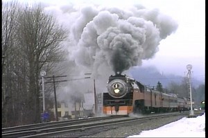 Southern Pacific 4449 leaves Skykomish for Seattle. That's some great observation platform on the rear car! From "Washington Centennial Steam". Just $9.95! Brand new from Pentrex! Released today: http://rfd.video/CentennialSteam See all our Black Friday deals: https://railfandepot.com/black-friday-2017/ | Railfan Depot