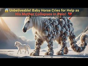 😱 Unbelievable! Baby Horse Cries for Help as His Mother Collapses in Pain! 💔