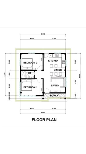 8 x 8 m Floor Plan | 8x8m House Plan #houseplan #housedesign #foryou #mauiwowie #moskarndesign