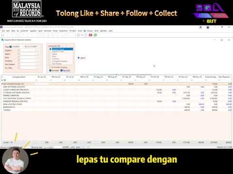 📦 Tutorial SQL Accounting Malaysia: Cara Guna Supplier Bills & Payment Analysis
