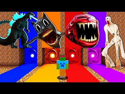 NE CHOISISSEZ PAS LE MAUVAIS PORTAIL MINECRAFT !! SCP 096 Cartoon Cat Train Eater Godzilla !