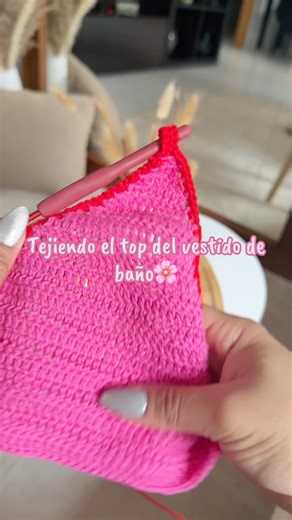 Vestido de baño a crochet 🌸🧶 #crochet #tejer #toptejido #topctochet #vestidodebaño #bikinitejido