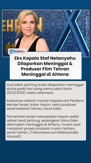 Produser Serial Tehran & Mantan Kepala Staf Netanyahu Meninggal di Hari yang Sama, Ini Penjelasannya