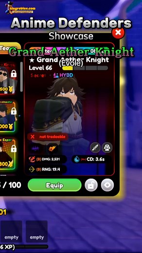 Anime Defenders showcase Aether knight / Yuno (evole) #roblox#game#animedefenders#showcase#grandaetherknight#unit#aetherknight#evole#anime#yuno