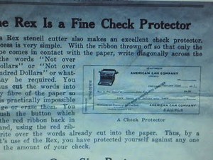 Typewriter Stencil as Check Protector