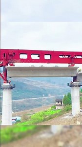 Bridge erecting machine precise positioning of high speed rail box girder #highway#mountains#bridge