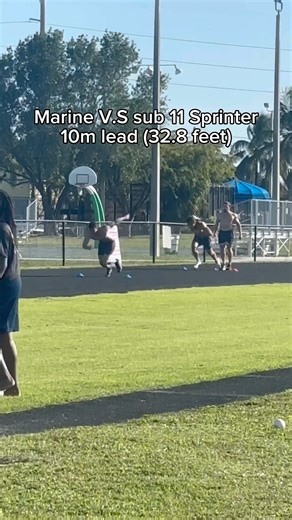 60m race Marine vs sprinter #fyp #shorts #fitness #speed #gym