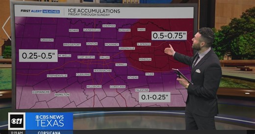 Up to a half-inch of ice possible for the DFW Metroplex during winter storm