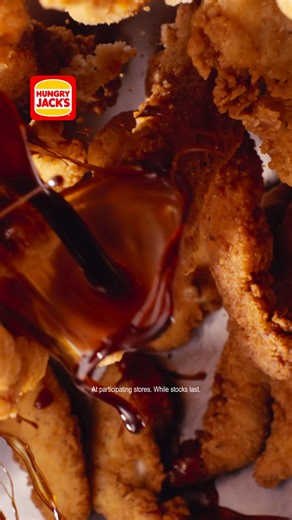 Tag a messy eater!  Introducing our NEW Jack’s Fried Chicken Saucy Tenders - only at HJ’s!  Feast on the happy-mess  | Hungry Jack's | Facebook