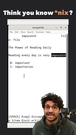 #5 Terminal SpellCheck #hunspell #linux #unix #bash