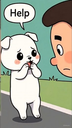 White Puppy Crying for Help | Emotional Dog Rescue Cartoon Story #shorts