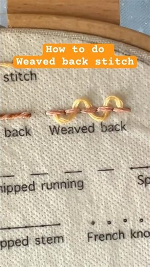 How to do Weaved back stitch #handembroiderytutorial #embroideryforbeginners #howto