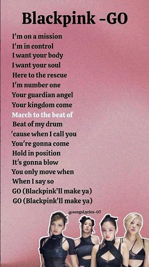 Blackpink "GO" (lyrics) #blackpink #song #go #jennie #lisa #jisoo #rose #blackpinksongs #trending