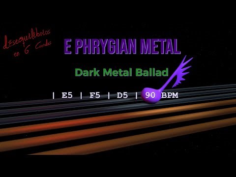 Backing Track E Phrygian Metal Ballad | E5 F5 D5 Power Chords | 90 BPM | Dark Guitar Practice