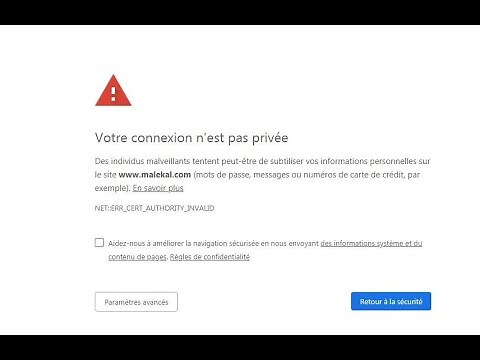 NET_ERR_CERT_AUTHORITY_INVALID sur Google Chrome