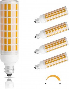 E11 Led Bulb, JDE11 120V 75W or 100W Halogen Candelabra Bulbs Equivalent Dimmable, T3 T4 Mini Base,3000K Warm White 7.5W 800LM E11 for Chandeliers, Candelabra, Ceiling Fan, Table Lamps, 4Pack