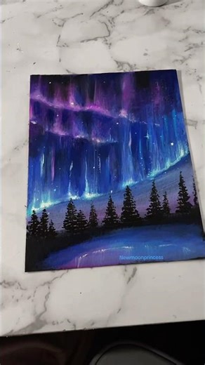 Northern lights painting tutorial. Even though no one watches my tutorials anymore 💔