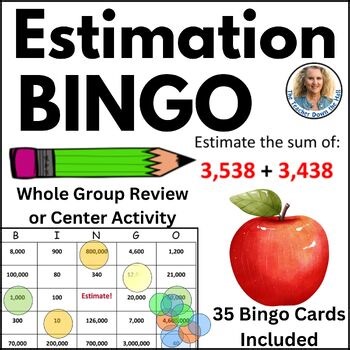 ESTIMATE Estimation Bingo Math Game with 35 Bingo Cards! Estimation Activity