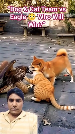 Eagle vs Dog & Cat 🦅 Who Wins? | Viral Animal Shorts #trending #shortsfeed #cuteanimals