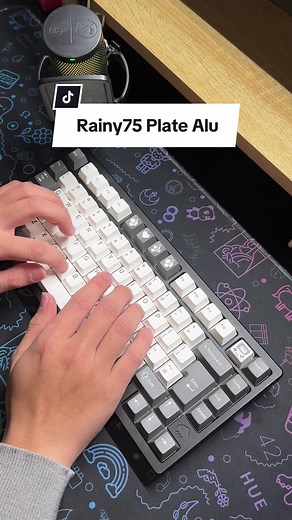 Rainy75 Plate Alu and New Keycap and Switch Setup for ISO Layout Typing and Office Work