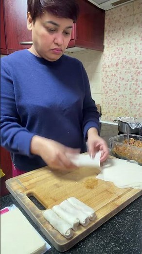 Cooking Pork Spring Roll