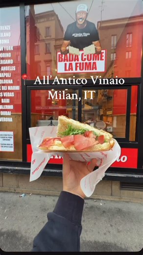 Did I just find Milans best sandwich shop?? @allanticovinaiofirenze #fyp #milan #italyfoodie #milanofoodie #cleanbites #sandwhich #streetfooditalia 📍 All’Antico Vinaio Milan, IT | Michael Berritto