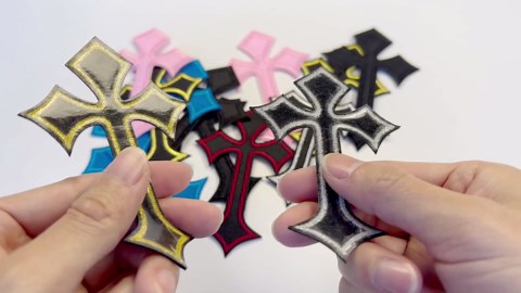 Cross Patches Iron On Cross Embroidery Applique Patch, DIY Decor Patches for Clothing Jeans Jackets Backpacks Hats Shirts (24 Pieces 8 Color)