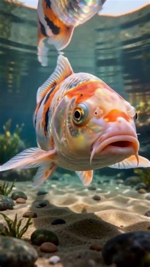 Cute dog meets fish#dog #comedy
