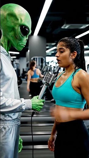 Alien at the Gym: ‘Is This a Human Ritual?’ 😂💀 #shorts