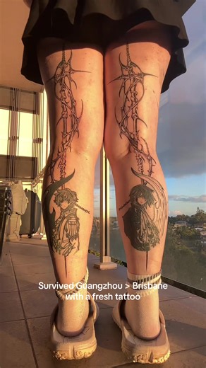 Replying to @Zoë swords through my (nearly 5 year old) Code Geass piece! “Quad Verum Tutum” is hidden along the blade #tattoo #codegeass