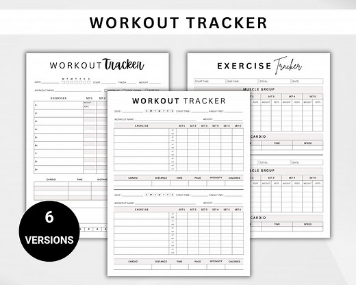 Workout Tracker Printable PDF. Exercise Tracker. Fitness Log. Daily Exercise Log. Fitness Journal. Workout Planner. Fitness Planner Gym - Etsy