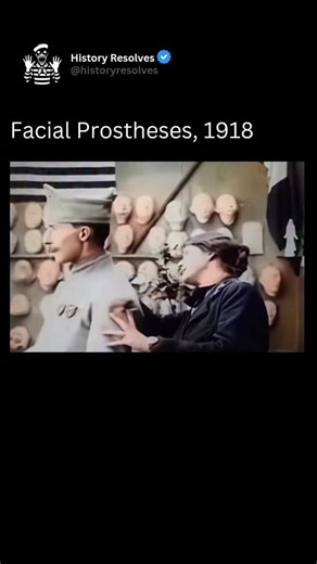 History | Ancient History on Instagram: "In 1918, facial prostheses emerged as a crucial medical and artistic response to the devastating injuries suffered by soldiers during World War I, when trench warfare and modern weapons caused unprecedented facial trauma. Surgeons and artists worked together to create realistic masks and prosthetic features for men who had lost noses, jaws, eyes, or large portions of their faces, injuries that were often impossible to fully repair through surgery alone. O