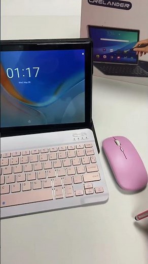 CRELANDER T40 Tab 10.1” screen pink ⌨️& 🖱 with MTK CPU Android os #crelander #androidos #tablet