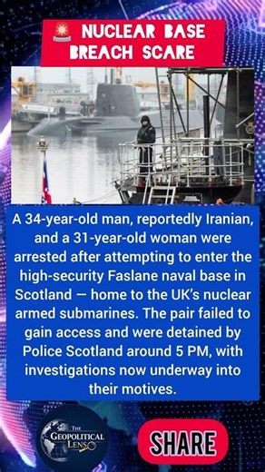 🚨 Arrests at UK Nuclear Base | Faslane Security Scare