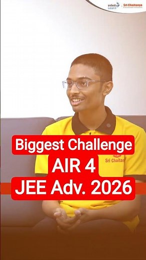 JEE Advanced 2026 AIR 4 Reveals His Biggest Challenge 😱| JEE Topper Strategy #topperstrategy #shorts