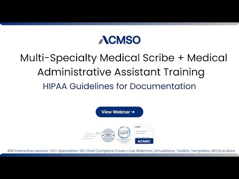 Medical Scribe Training for HIPAA Documentation | ACMSO CMAA Training