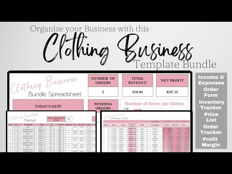 Clothing Business Template Bundle Google Sheet, Apparel Business Owner Bookkeeping, Inventory, Order
