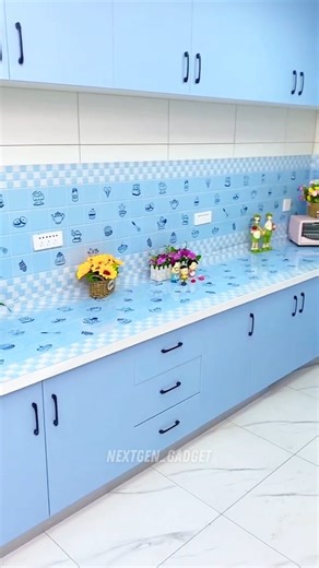 NextGen Gadget | Kitchen Oil-Proof Wallpaper Self-Adhesive Kitchen Wall Stickers Kitchen Transformation Ideas Waterproof Kitchen Countertop Sheet Heat... | Instagram
