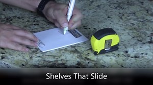 Sliding Pull-Out Shelf For Cabinets (Kitchen Cupboards, Pantry Drawers, Bathroom Storage, etc.) 2 3/8" Tall - 21 3/4" Deep - Includes 3/4 Slides & Base Mounting - Clear Opening Width: (11")