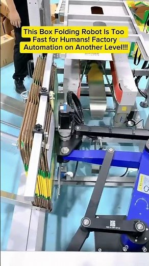 This Machine Folds Boxes at Insane Speed! Humans Can’t Keep Up 🤯 #robot #factory #automation