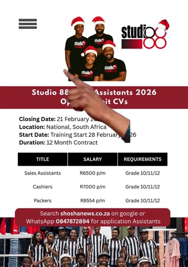To apply go to shoshanews.co.za #jobs #fyp #vacancies #applynow #sama28