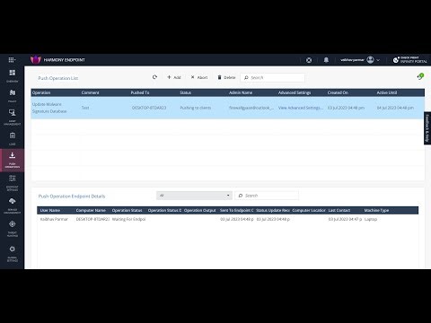 Harmony Endpoint Push Operation !
