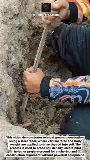 Manual Soil Penetration Test with Steel Rebar | Fast Ground Check #Construction #Tools #DIY