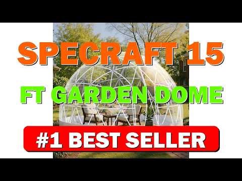 Specraft 15 FT Garden Dome Tent, PVC Transparent Cover, Quick Connect Plug - B0G2CV8291
