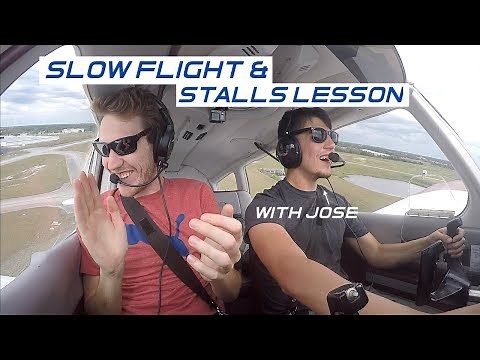 Slow Flight & Stalls With Student Pilot| First Time Landing