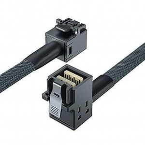 10Gtek# Internal Mini SAS HD SFF-8643 to SFF-8643 Cable, Straight to Right Angle, 0.5-m